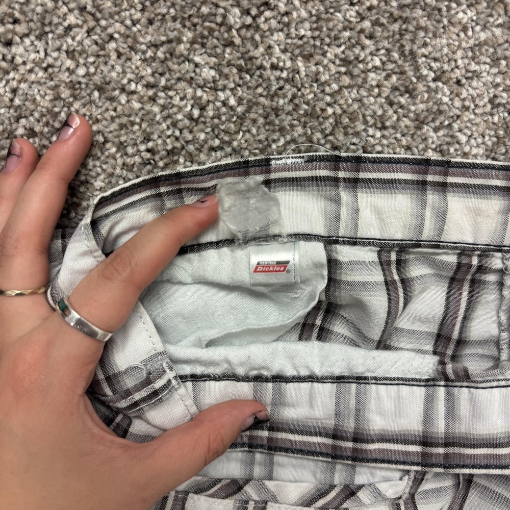 Dickies Cargo Shorts Mens 40 Gray Plaid Relaxed Pockets Workwear Casual Summer - Picture 3 of 13